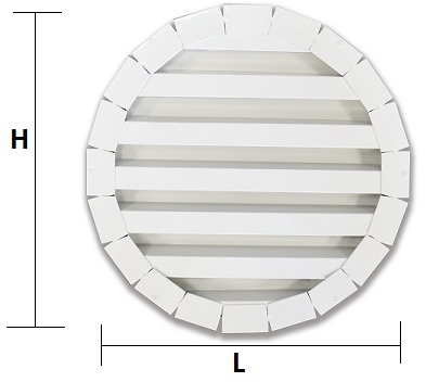 Размеры круглой многогранной вентиляционной решетки